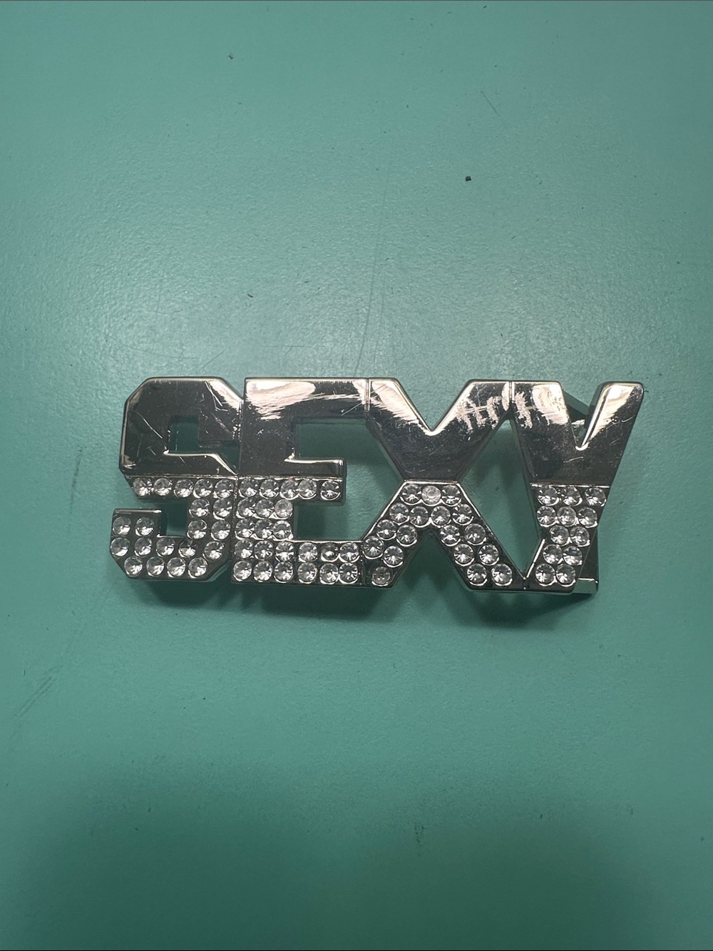 SEXY Embellished Silver Belt Buckle for Women